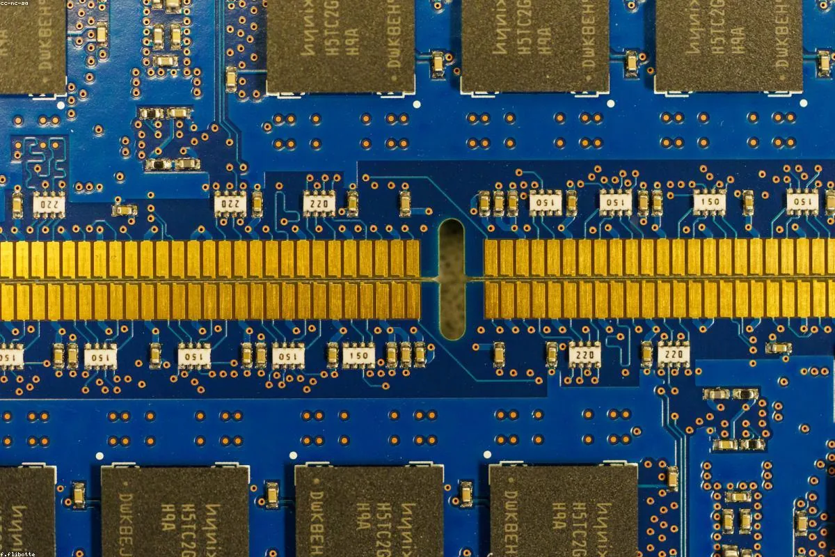 Close-up of a circuit board powering secure computing hardware