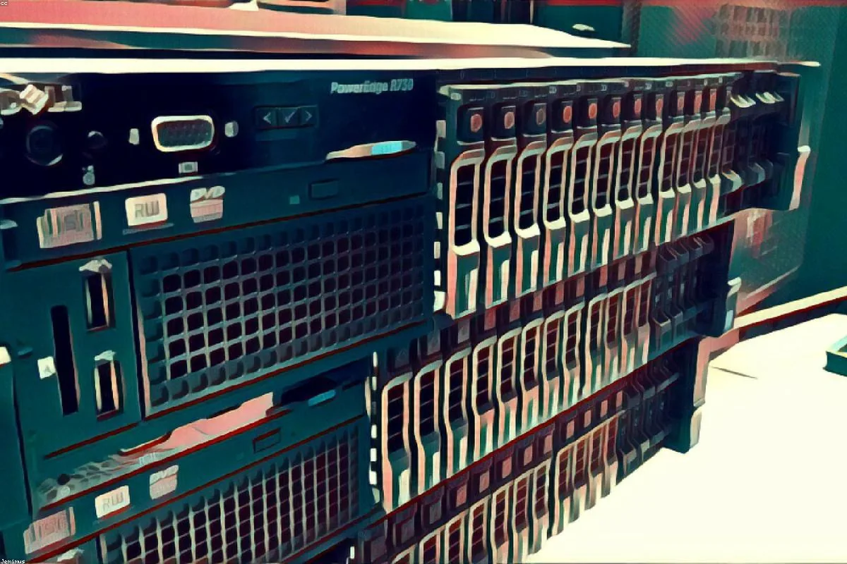Secure server room with encrypted data infrastructure